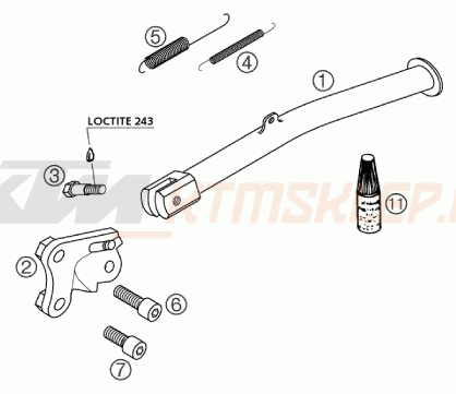 Schemat "stopki postojowe" do KTM 640 DUKE II