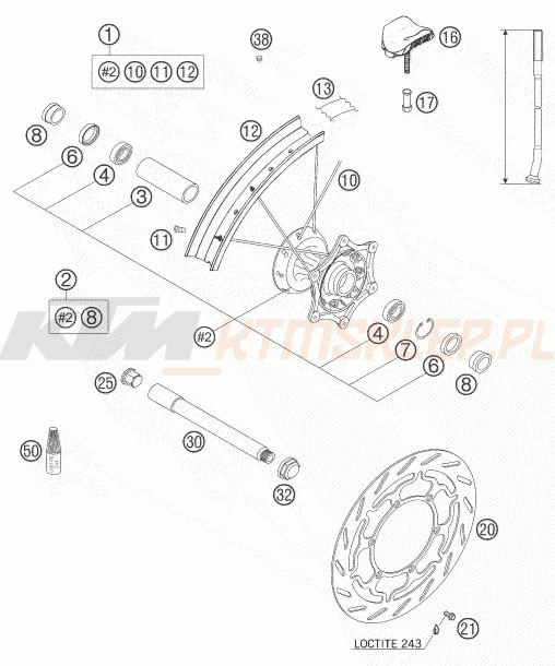 Schemat "koło przód" do KTM 640 LC4 ENDURO