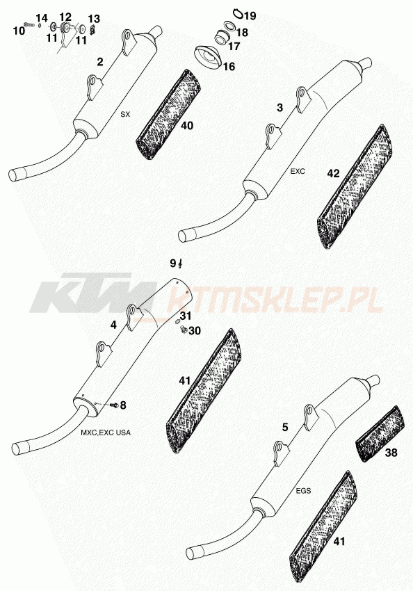 Schemat "MAIN SILENCER" do KTM 380 EXC 12lt