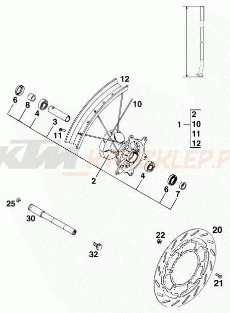 Schemat "koło przód" do KTM 640 ADVENTURE-R