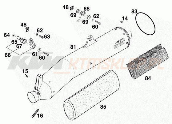 Schemat "MAIN SILENCER" do KTM 400 SXC