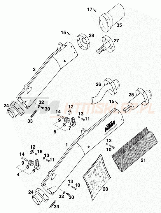 Schemat "MAIN SILENCER" do KTM 620 SX WP