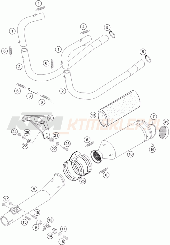 Schemat "układ wydechowy" do KTM 450 RALLYE FACTORY REPLICA