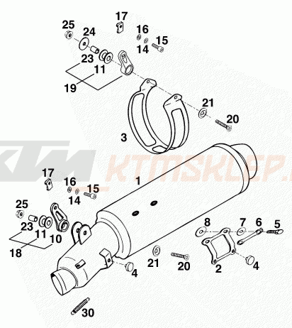 Schemat "MAIN SILENCER" do KTM 400 DUKE/ 20kW
