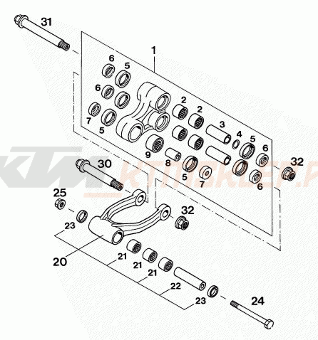 Schemat "PRO LEVER LINKING" do KTM 250 E-XC