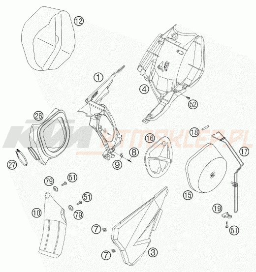 Schemat "filtr powietrza" do KTM 450 SMR