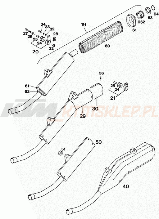 Schemat "MAIN SILENCER" do KTM 250 E-XC