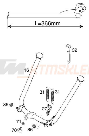 Schemat "stopki postojowe" do KTM 125 EXE 100