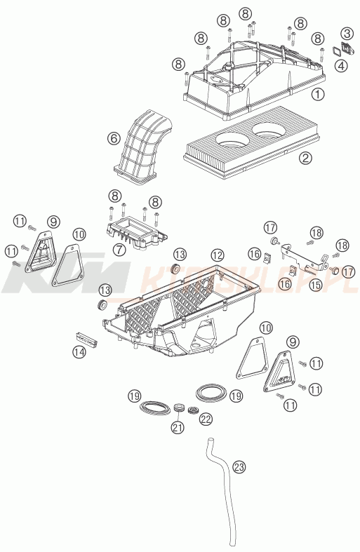 Schemat "filtr powietrza" do KTM 950 ADVENTURE