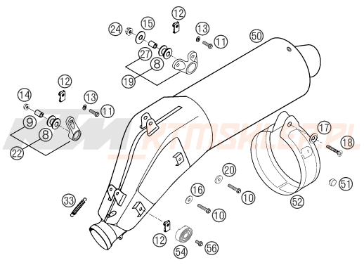 Schemat "MAIN SILENCER" do KTM 400 LS-E/