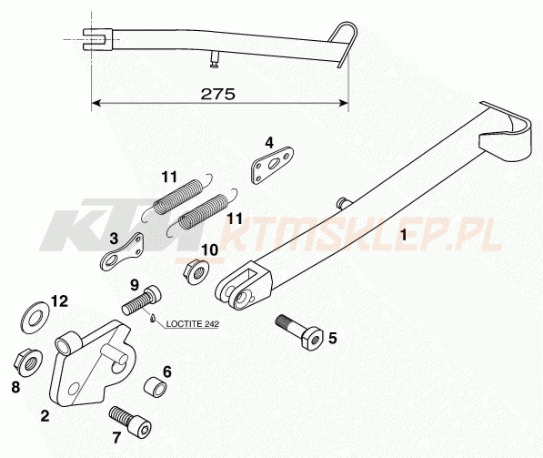 Schemat "stopki postojowe" do KTM 125 STING/100