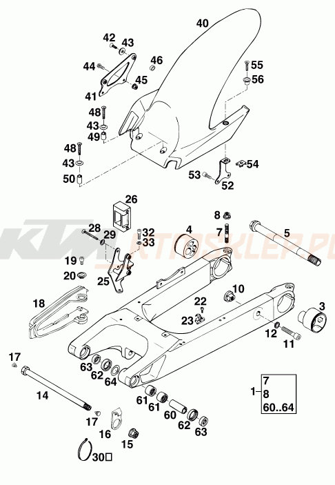 Schemat "wahacz" do KTM 400 DUKE/ 20kW