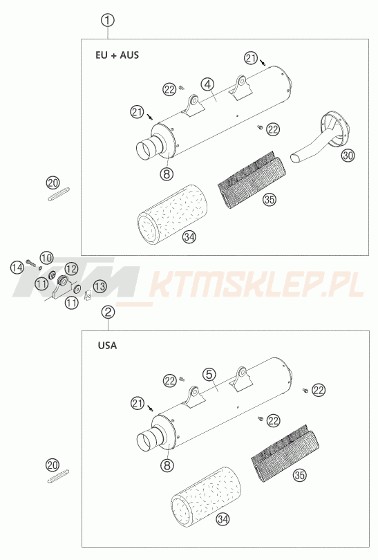 Schemat "MAIN SILENCER" do KTM 450 EXC-G RACING