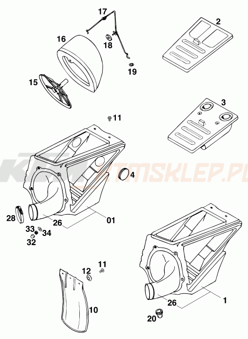 Schemat "filtr powietrza" do KTM 300 E-GS WP