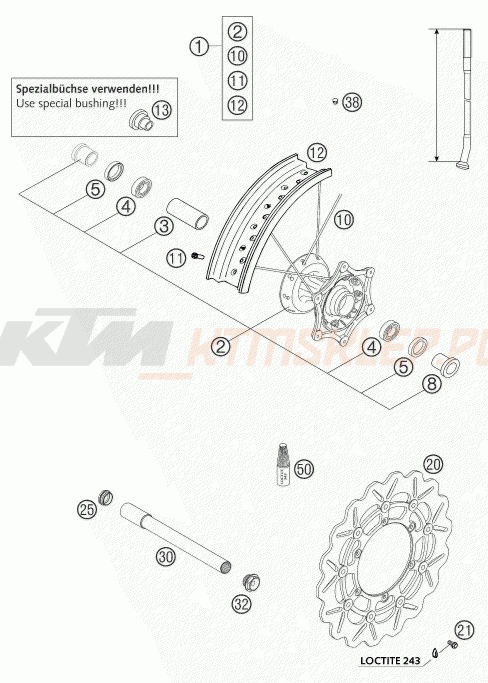 Schemat "koło przód" do KTM 450 SMS