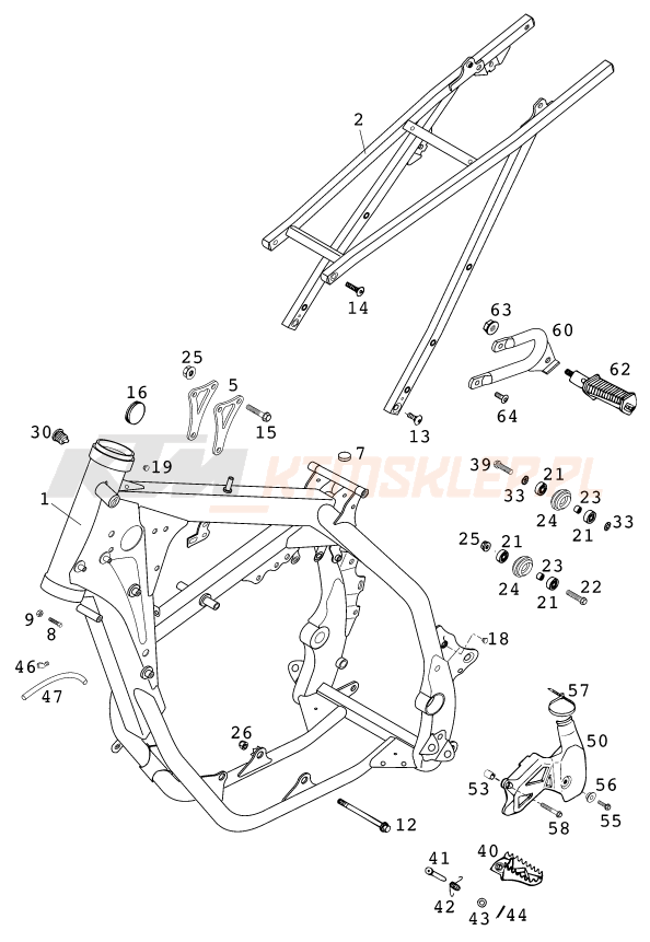 Schemat "rama" do KTM 125 SUPERMOTO 1