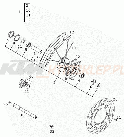 Schemat "Koło przód" do KTM 640 LC 4