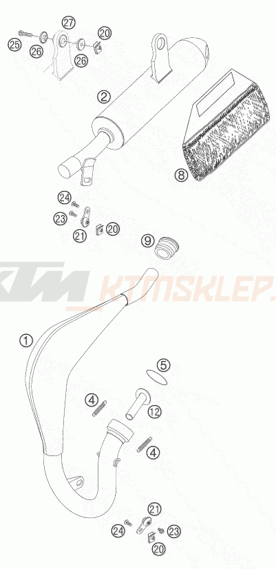 Schemat "układ wydechowy" do KTM 50 MINI ADVENTURE