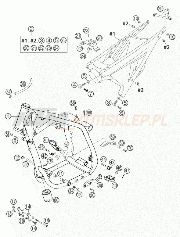 Schemat "rama" do KTM 660 SMS