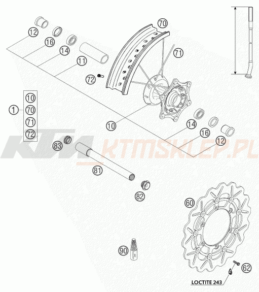 Schemat "koło przód" do KTM 450 SMR