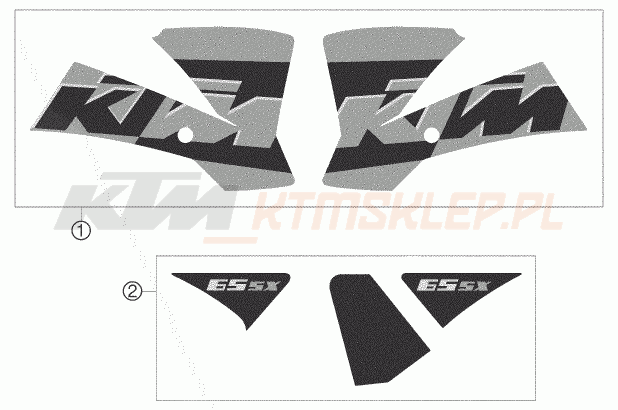 Schemat "naklejki" do KTM 65 SX