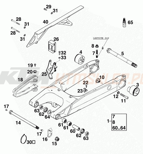 Schemat "wahacz" do KTM 640 DUKE II