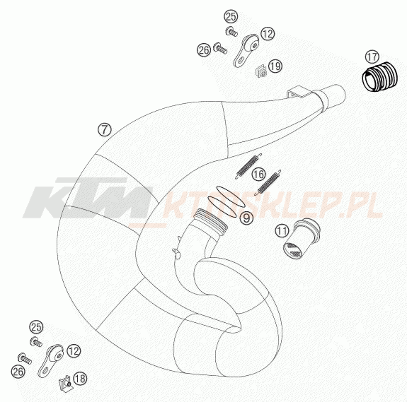 Schemat "układ wydechowy" do KTM 300 EXC SIX-DAYS