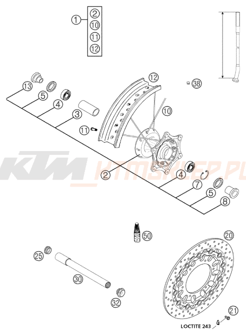 Schemat "koło przód" do KTM 660 SM FACTORY REPLICA