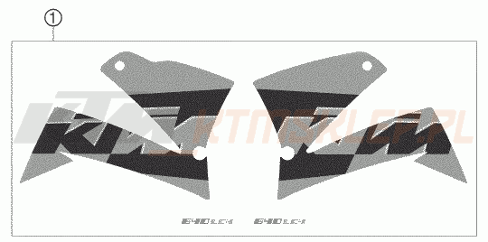 Schemat "naklejki" do KTM 640 LC4 ENDURO