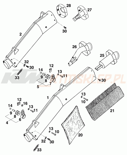 Schemat "MAIN SILENCER" do KTM 620 SUPER-COMP 4T