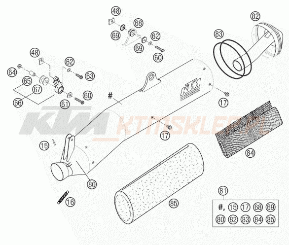 Schemat "układ wydechowy" do KTM 625 SXC