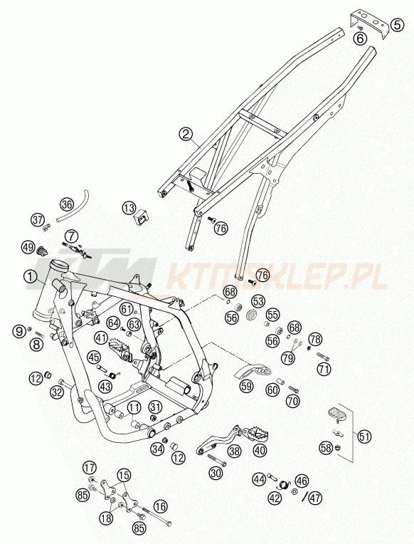 Schemat "rama" do KTM 625 SC