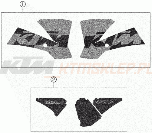 Schemat "naklejki" do KTM 65 SX