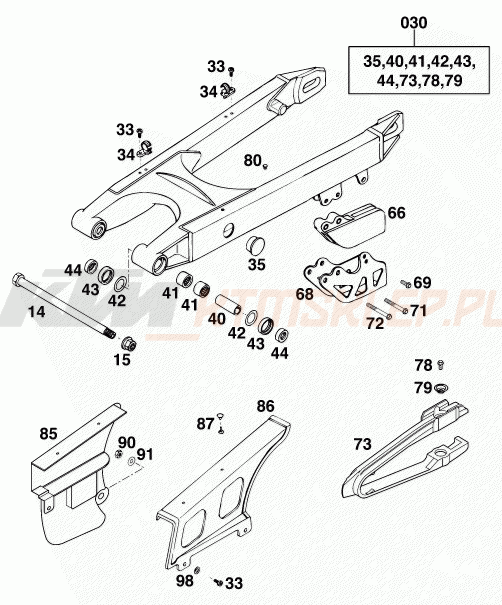 Schemat "wahacz" do KTM 125 STING/100
