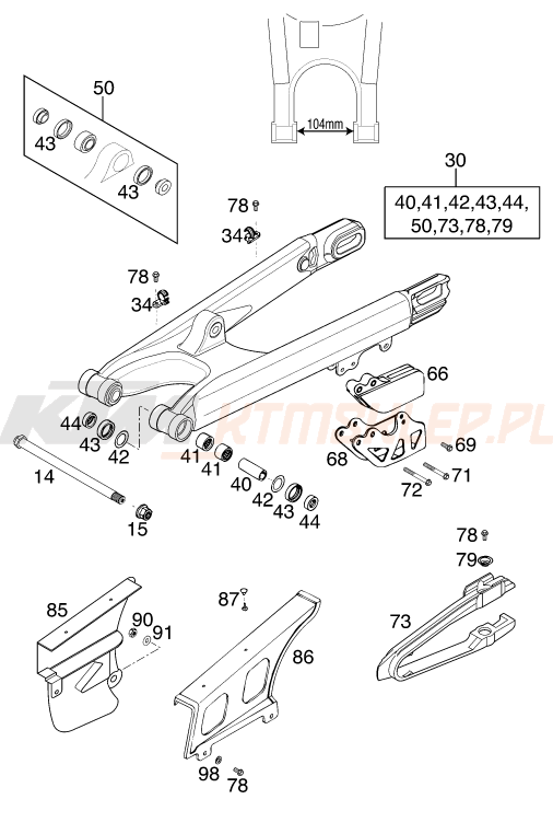Schemat "wahacz" do KTM 125 SUPERMOTO 80