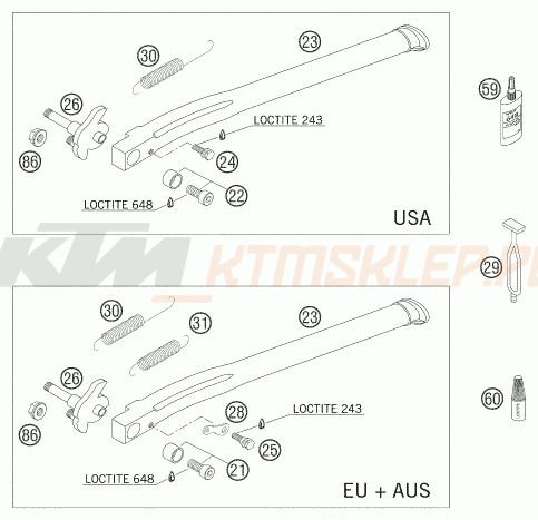 Schemat "stopki postojowe" do KTM 300 EXC