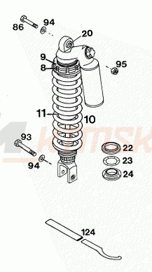 Schemat "amortyzator tył" do KTM 350 E-XC 4T