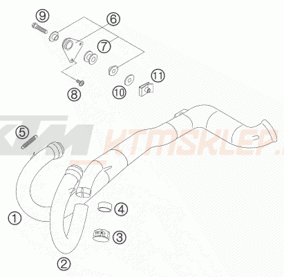 Schemat "układ wydechowy" do KTM 625 SXC