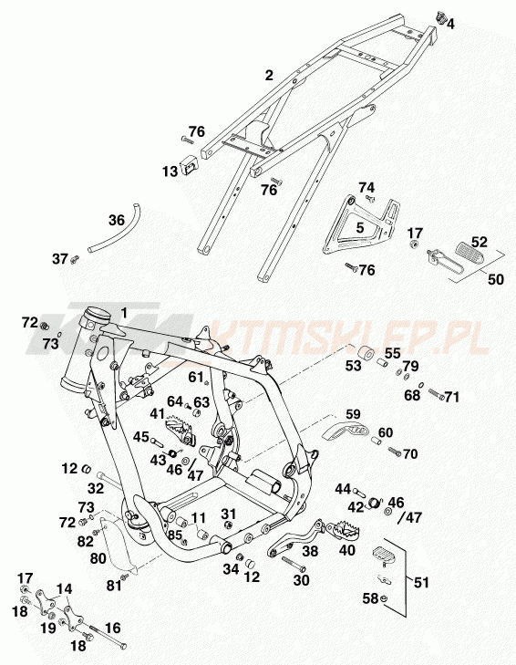 Schemat "rama" do KTM 640 DUKE II
