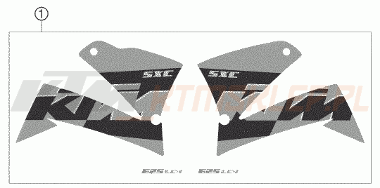 Schemat "naklejki" do KTM 625 SXC
