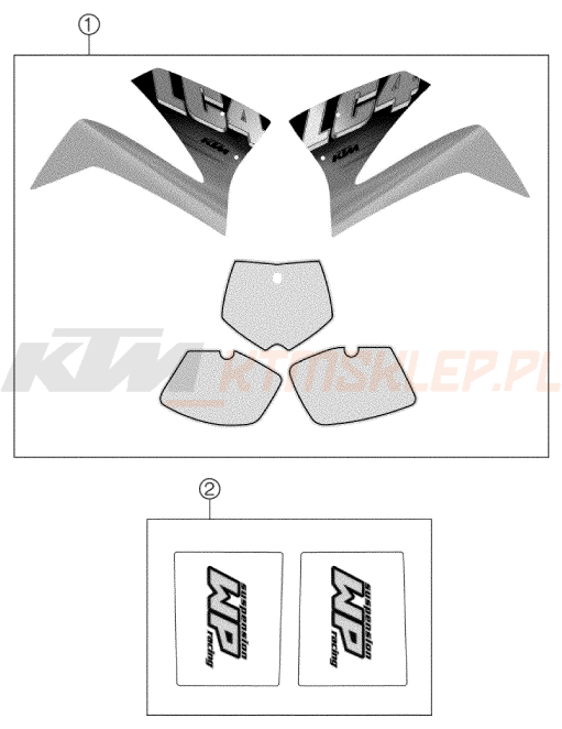 Schemat "naklejki" do KTM 660 SM FACTORY REPLICA