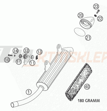 Schemat "układ wydechowy" do KTM 250 SX