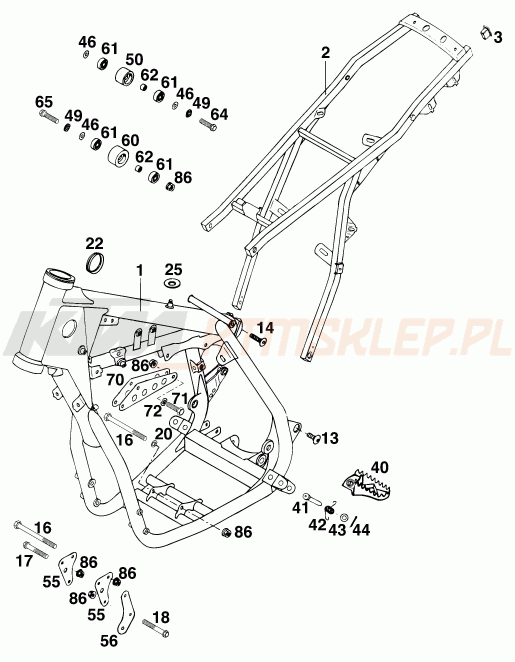 Schemat "rama" do KTM 440 E-XC WP