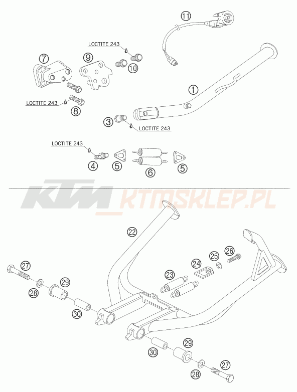 Schemat "stopki postojowe" do KTM 950 ADVENTURE