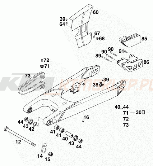 Schemat "wahacz" do KTM 400 SX-C