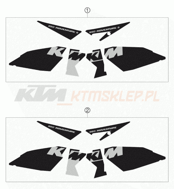 Schemat "DECAL LC8" do KTM 950 ADVENTURE S