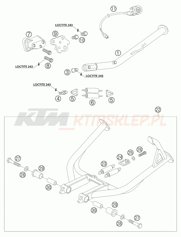 Schemat "stopki postojowe" do KTM 950 ADVENTURE LOW
