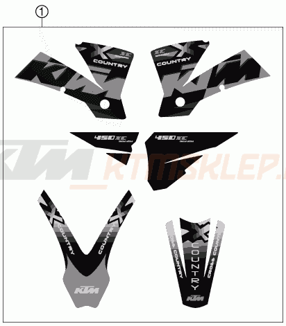 Schemat "naklejki" do KTM 450 XC CROSS COUNTRY