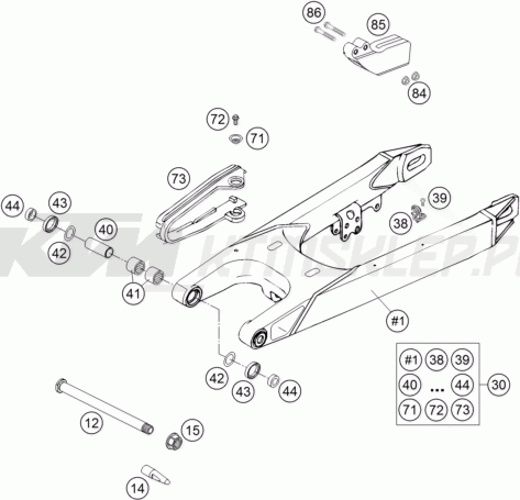 Schemat "wahacz" do KTM 660 RALLYE FACTORY REPL.
