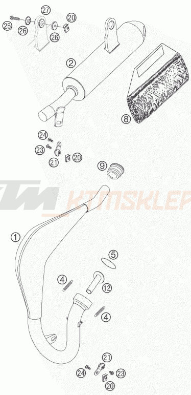 Schemat "układ wydechowy" do KTM 50 SENIOR ADVENTURE